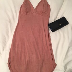 Suede tight dress